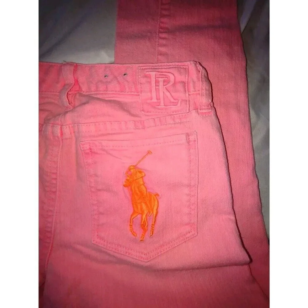 Sz 10 Polo Ralph Lauren Demin Jean Pants BIG Pony Embroidered Slim Fit